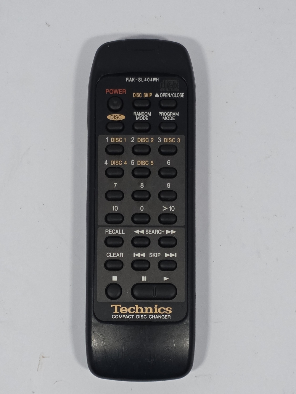 Technics RAK-SL404WH OEM CD Changer Remote SL-PD845 SL-PD887 Black